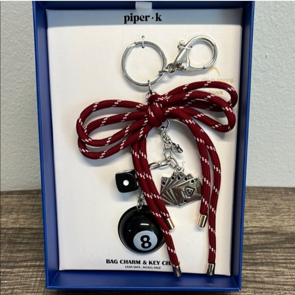 NWT ✨️ PIPER K I FEEL LUCKY PURSE CHARM / BAG CHARM🎱🃏🎲🎱🎲🃏✨️